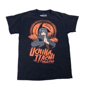 Naruto Shippuden T-Shirt Mens Medium Black Good Itachi Uchiha Graphic Tee